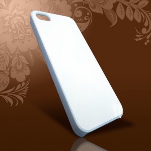 Чехол IPhone 4/4S пластик белый с металличской вставкой